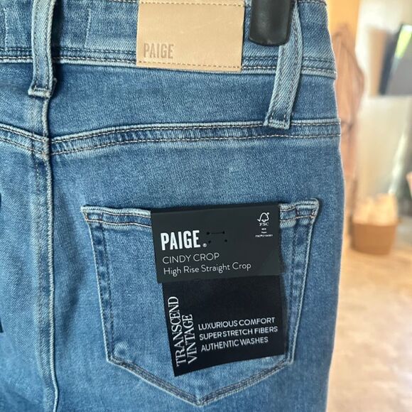 PAIGE CINDY CROP in BAZAAR DESTRUCTED - Picture 5 of 9